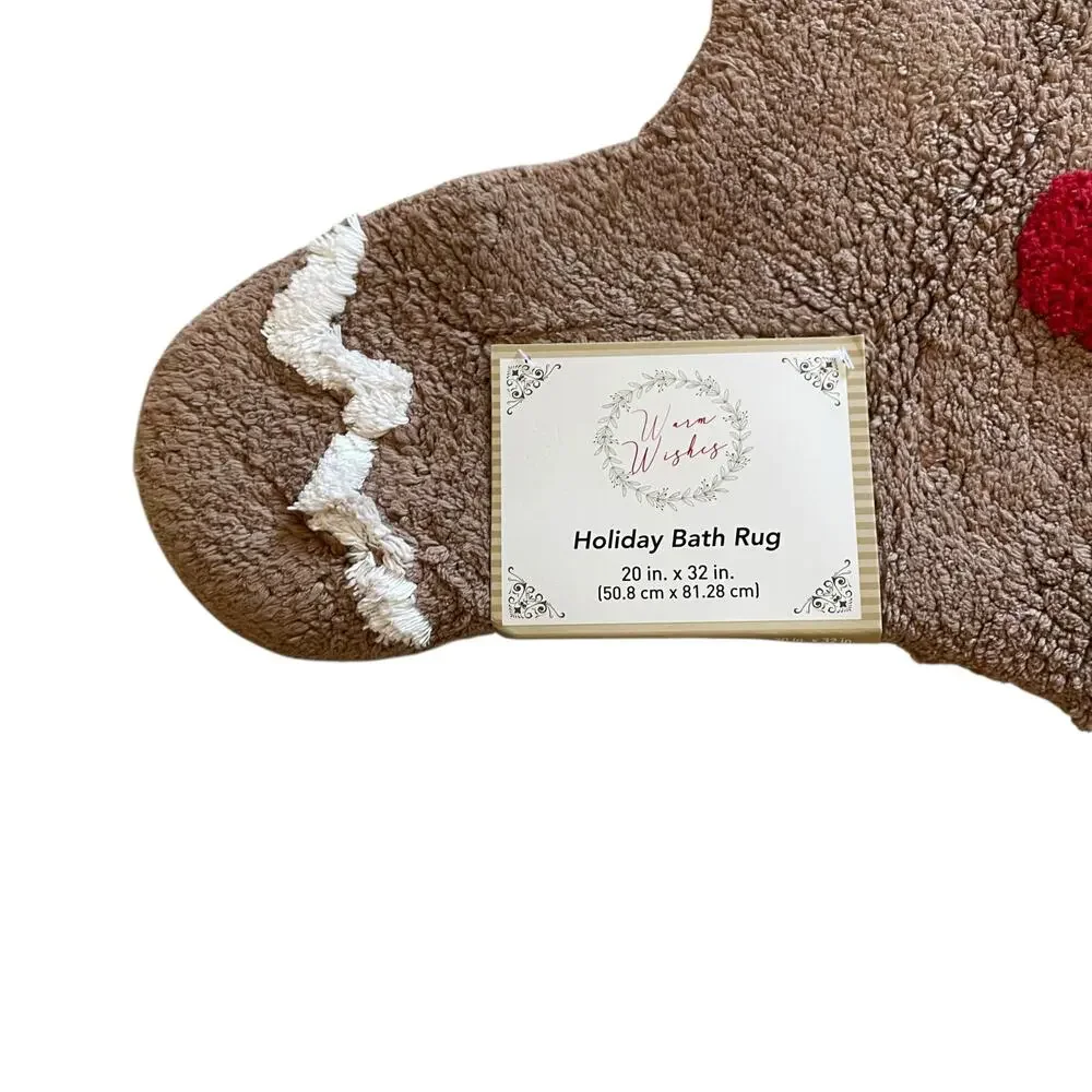 Gingerbread Cookie Cotton Bath Rug 20x32 Christmas Holiday Accent Rug New